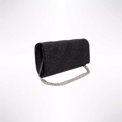 Geanta plic seara pentru ocazii si petreceri, negru, sclipici, mic, 20 x 10 cm, Magrot 24020 (1) Megastyle