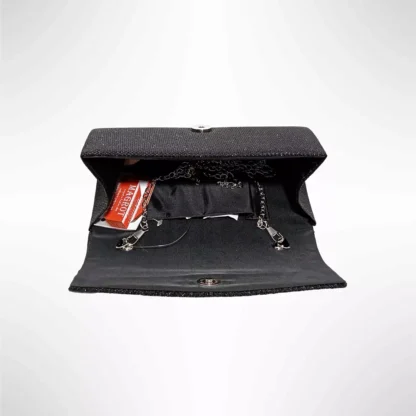 Geanta plic seara pentru ocazii si petreceri, negru, sclipici, mic, 20 x 10 cm, Magrot 24020 (1) Megastyle