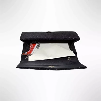 Geanta plic seara pentru ocazii si petreceri, negru, sclipici, mic, 20 x 10 cm, Magrot 24020 (1) Megastyle
