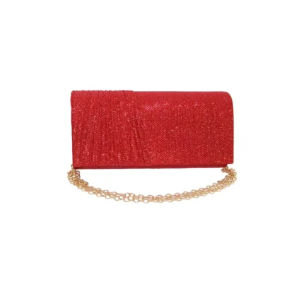Geanta plic seara pentru ocazii si petreceri, rosu, sclipici, mic, 20 x 10 cm, Magrot 24006 )Megastyle