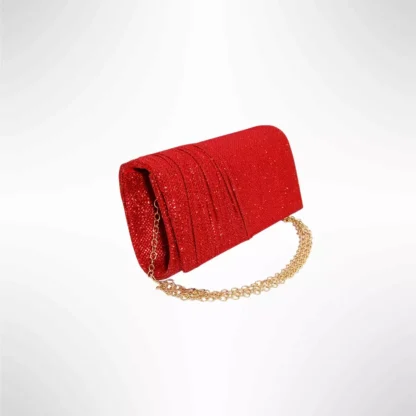 Geanta plic seara pentru ocazii si petreceri, rosu, sclipici, mic, 20 x 10 cm, Magrot 24006 )Megastyle