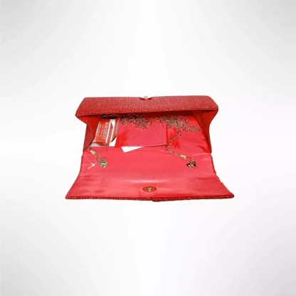 Geanta plic seara pentru ocazii si petreceri, rosu, sclipici, mic, 20 x 10 cm, Magrot 24006 )Megastyle
