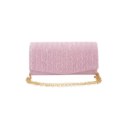 Geanta plic seara pentru ocazii si petreceri, roz, sclipici, mic, 20 x 10 cm, Magrot 24015 Megastyle