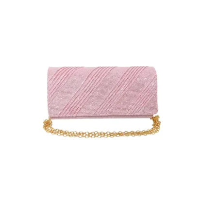 Geanta plic seara pentru ocazii si petreceri, roz, sclipici, mic, 20 x 10 cm, Magrot 24023 Megastyle (1)