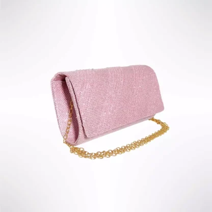Geanta plic seara pentru ocazii si petreceri, roz, sclipici, mic, 20 x 10 cm, Magrot 24023 Megastyle