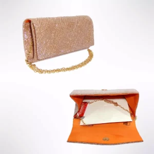 Geanta plic seara, rose, 20 x 10 cm, model dungi oblice in relief cu sclipici, Magrot 24027 Megastyle
