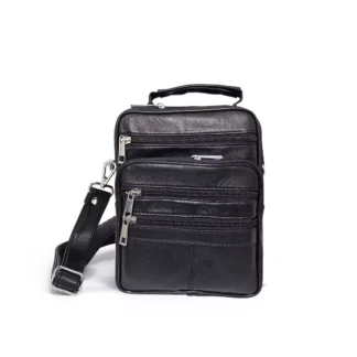Borseta de umar si mana, barbateasca 22 x 17 cm, negru, din piele, Magrot 24031 (1) Megastyle