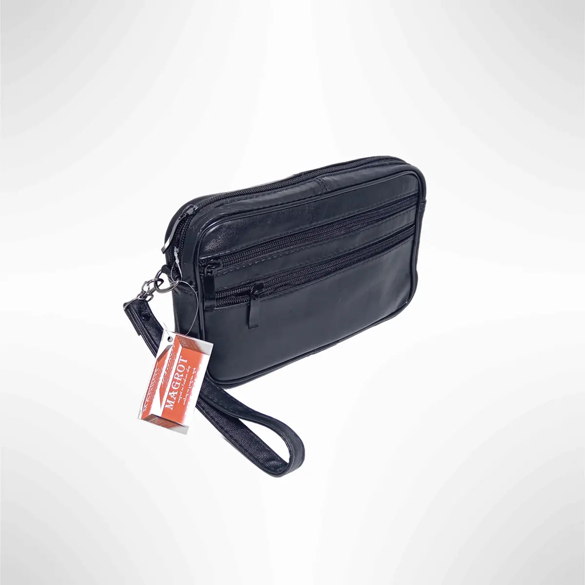 Borseta barbateasca de mana, neagra, din piele naturala, un compartiment principal 14 x 22, Magrot 24034 2 Borseta barbateasca de mana, neagra, din piele naturala, un compartiment principal 14 x 22, Magrot 24034 (1) Megastyle