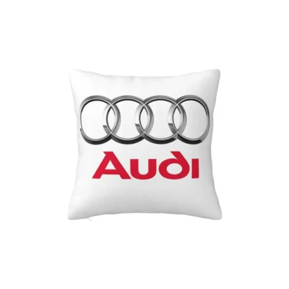 Perna cu sigla Audi, Fata de perna si burduf detasabil 45 x 45, bumbac Magrot 24048 alb