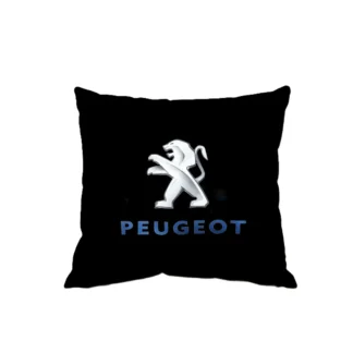 Perna cu sigla Peugeot, Fata de perna si burduf detasabil 45 x 45, bumbac Magrot 24049 negru (1) mAGROT SHOP