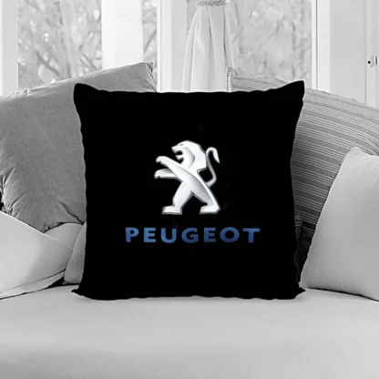 Perna cu sigla Peugeot, Fata de perna si burduf detasabil 45 x 45, bumbac Magrot 24049 negru (1) mAGROT SHOP