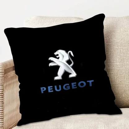 Perna cu sigla Peugeot, Fata de perna si burduf detasabil 45 x 45, bumbac Magrot 24049 negru (1) mAGROT SHOP