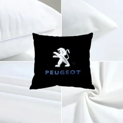 Perna cu sigla Peugeot, Fata de perna si burduf detasabil 45 x 45, bumbac Magrot 24049 negru (1) mAGROT SHOP