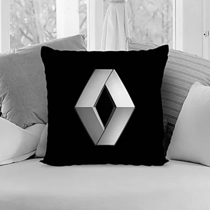 Perna cu sigla Renault, Fata de perna si burduf detasabil 45 x 45, bumbac Magrot 24046 negru