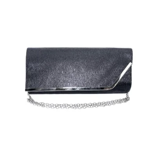 Geanta dama tip plic de seara sau ocazii si petreceri, Negru relief, 26 x 12 cm, Magrot 25019