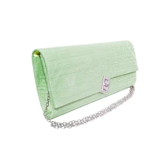 Geanta plic de seara, pentru ocazii si petreceri, Verde sidef, 26 x 12 cm, Magrot 25006