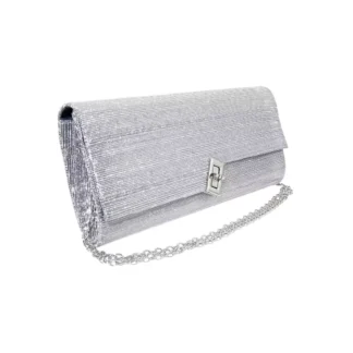 Geanta plic de seara, pentru ocazii si petreceri, argintiu sidef, 26 x 12 cm, Magrot 25003