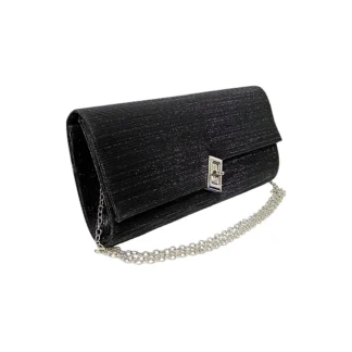 Geanta plic de seara, pentru ocazii si petreceri, negru sidef, 26 x 12 cm, Magrot 25002