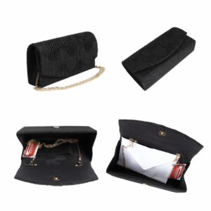 Geanta plic pentru ocazii si petreceri, negru, sclipici, 20/10 cm, Magrot 20297