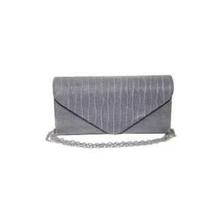 Geanta plic seara, gri inchis, 20 x10 cm, model in relief cu sclipici, dungi drepte Magrot 25012Geanta plic seara, gri inchis, 20 x10 cm, model in relief cu sclipici, dungi drepte Magrot 25012
