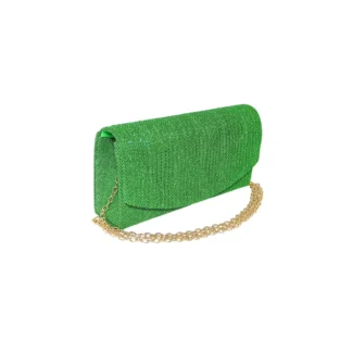 Geanta plic pentru ocazii si petreceri, Verde, sclipici, 20x10 cm, Magrot 25018
