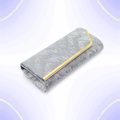 Geanta dama tip plic de seara, ocazii si petreceri, albastru Gri relief, 26 x 12 cm, Magrot 25023 (1) Magrot Megastyle