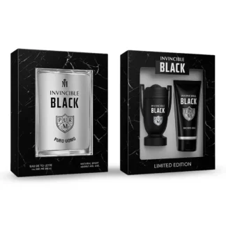 Set cadou barbati Invincible Black 2x50ml - Apa de toaleta si gel de dus - Miros fresh oriental Magrot 23050