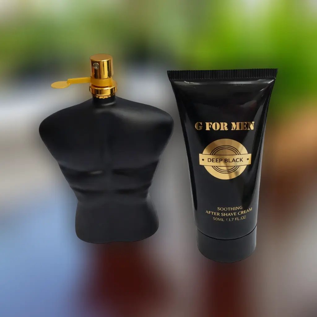 Set cadou barbati Deep Black parfum si gel dus, fresh oriental Magrot 25067 2 Apa de toaleta generica Deep Black 50ml pentru barbati