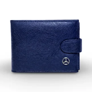 Portofel Mercedes Barbatesc bleu - Piele Eco Premium - Compartiment Buletin si 10 Carduri, Magrot 26007