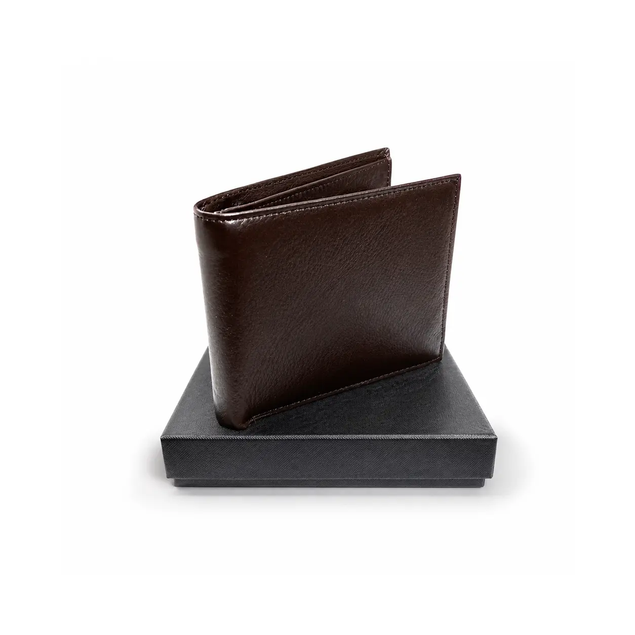 Portofel Barbati din Piele Naturala, Business, 7 Spatii Carduri, Buzunar Monede, Compartiment Bancnote, Documente CI, Maro, 12x10x2 cm, MAGROT 26030 1 Portofel barbati MAGROT din piele naturala ovina maro inchis prezentat pe cutie eleganta