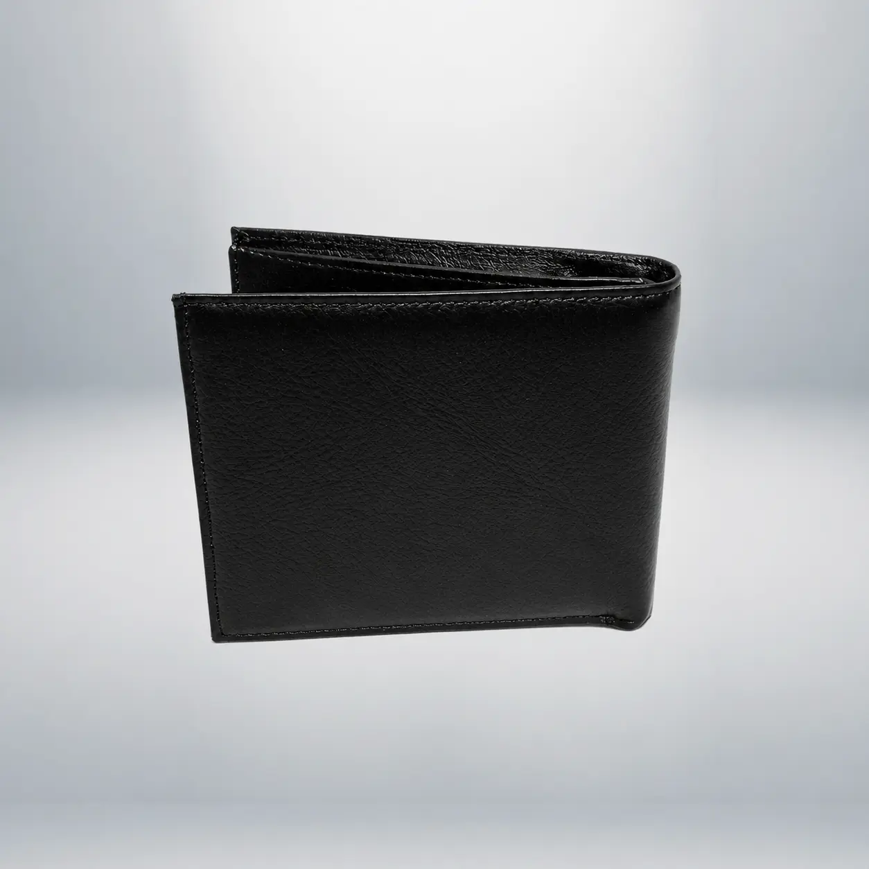 Portofel Barbati din Piele Naturala, Business, 7 Spatii Carduri, Buzunar Monede, Compartiment Bancnote, Documente CI, Negru, 12x10x2 cm, MAGROT 26031 6 Spatele portofelului barbatesc MAGROT din piele naturala neagra