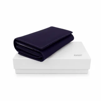 Portofel Dama Luxury din Piele Naturala mov, Compartimentare Dubla 2 in 1, Portcard, Compartiment Bancnote, Monede si Documente, Magrot 26029