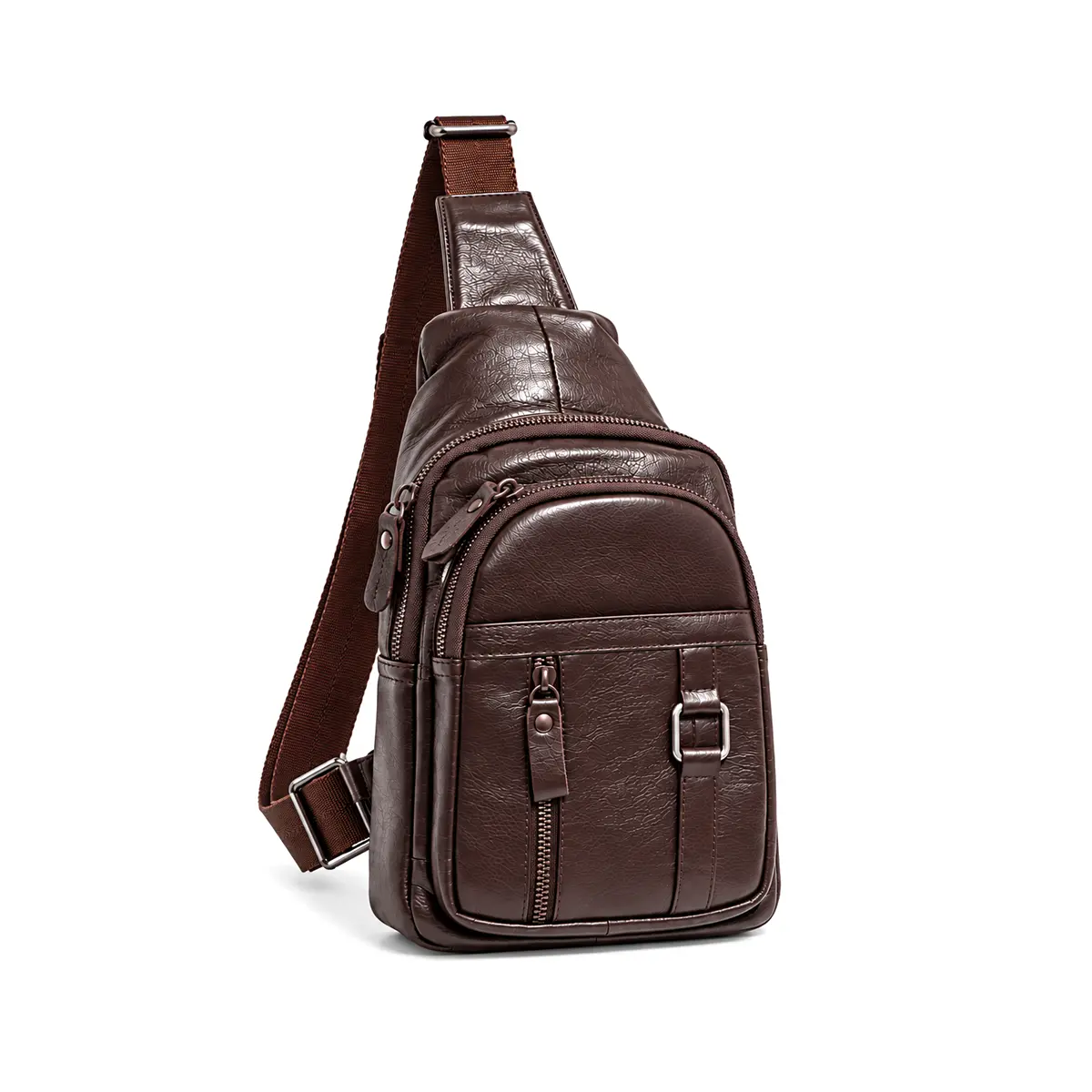 Borseta Crossbody de Umar din Piele Naturala, Maro Brun, 30x18 cm, Bareta Reglabila – Magrot 26050 2 Borsetă crossbody Magrot – piele naturală maro, 5 spații de depozitare