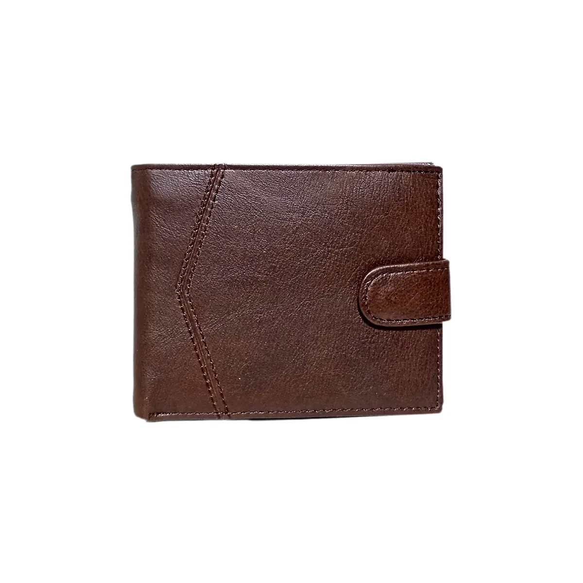 Portofel Barbatesc din Piele Naturala Maro interior multicolor Inchidere cu Capsa – 7 Sloturi pentru Carduri, Buzunar Maruntis - Fereastra CI. - Magrot 26047 1 Portofel barbati piele naturala maro Magrot – inchidere cu capsa, vedere frontala
